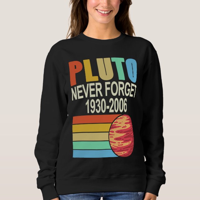 Sudadera PLUTO Never Forget 1930 2006 Cool Retro Planet Pre (Anverso)