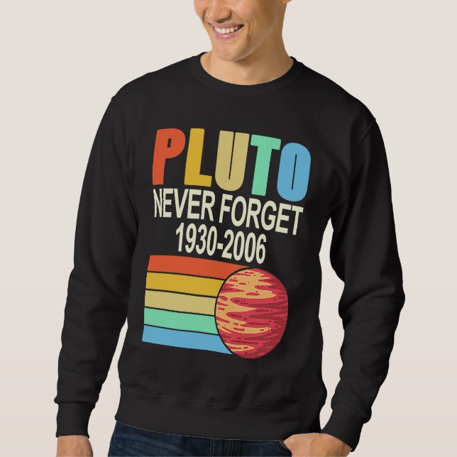 Sudadera PLUTO Never Forget 1930 2006 Cool Retro Planet Pre (Anverso)