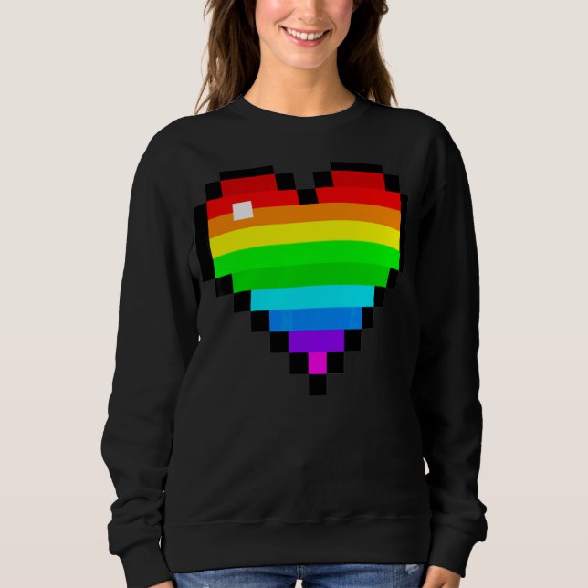 Sudadera Pocket Gaymer Lgbt Retro Orgullo Gay Gamer Pixel H (Anverso)