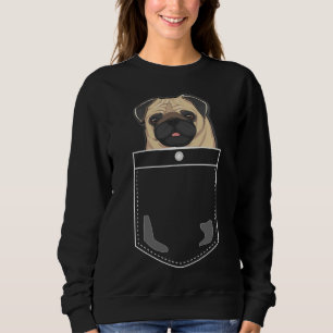 Sudadera Pocket Pug - Camiseta Clásica Oscura 1988