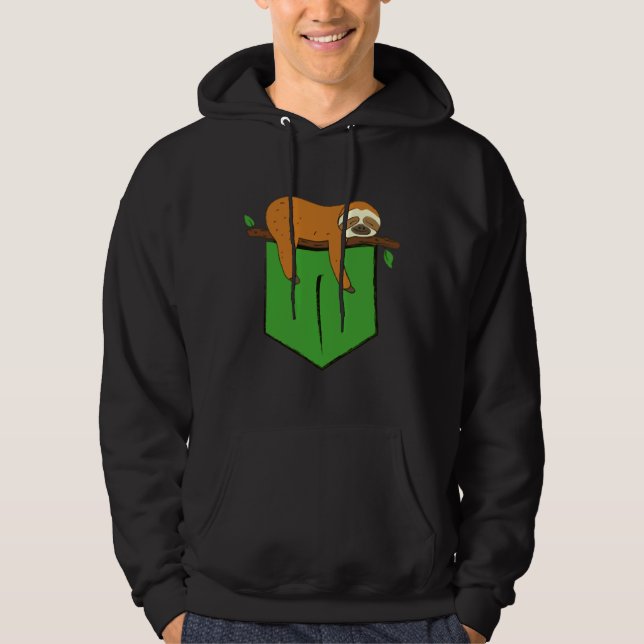 Sudadera Pocket Sloth Green Pocket Lazy Sloth (Anverso)