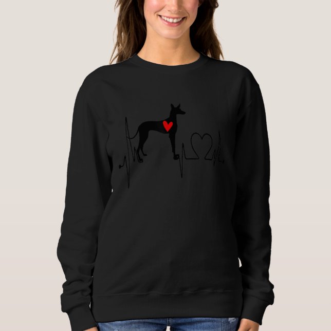 Sudadera Podenco Canario Dog Heartbeat EKG My Dogs Are My C (Anverso)