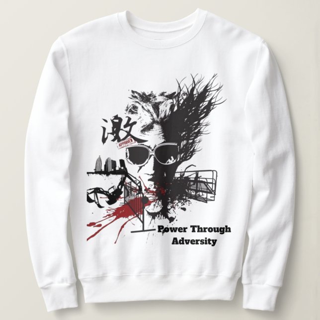 Sudadera Poder a través de la adversidad Motivación de la i (Anverso del diseño)