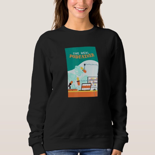 Sudadera Podfather Real - Podcaster Radio Host Podcast (Anverso)