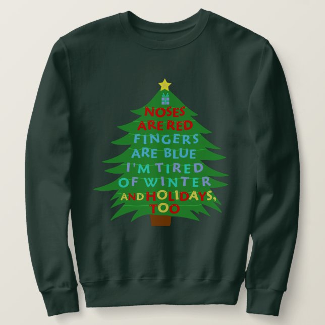 Sudadera Poema divertido del invierno del navidad del (Anverso del diseño)