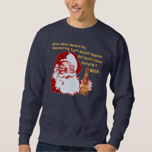 Sudadera Poema divertido del navidad de la cerveza retra de
