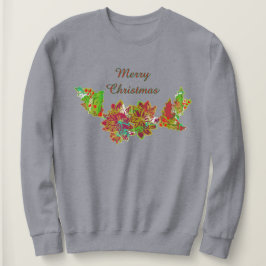Sudadera Poinsettia y Acebo Tradicionales Feliz Navidad