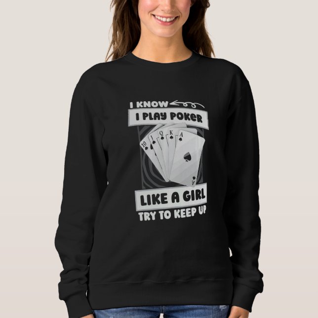 Sudadera Poker Girl - Cards Gambling Gambler Texas Holdem P (Anverso)