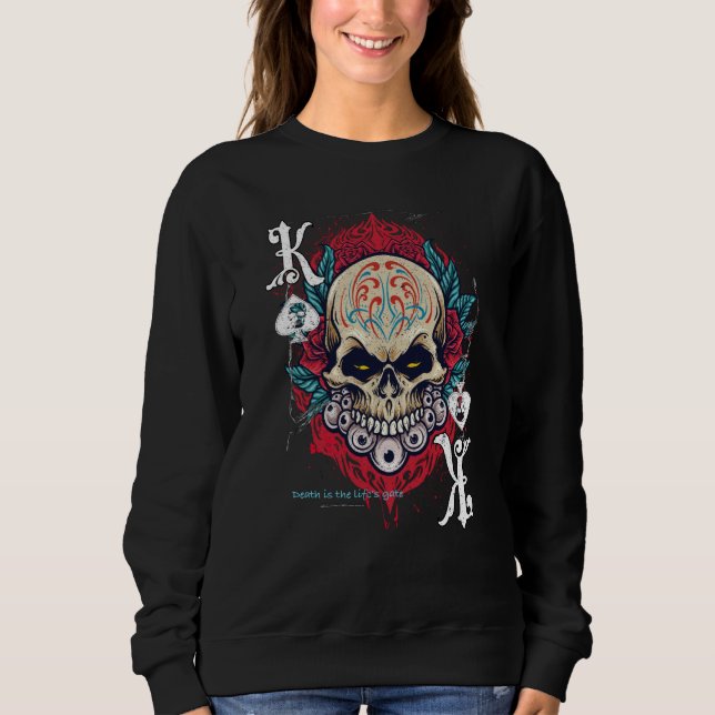 Sudadera Poker Playing Sugar Skull Spades King Dia De Muert (Anverso)