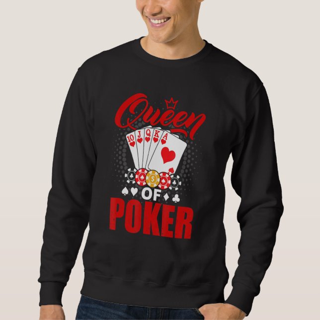 Sudadera Poker Queen Gambling Casino Card Game Hand Bluff F (Anverso)