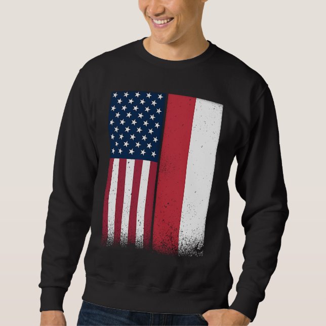 Sudadera Poland  Polish American Flags Proud USA Poland (Anverso)