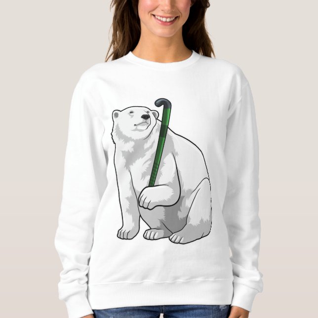 Sudadera Polar bear at Hockey with Hockey stick (Anverso)