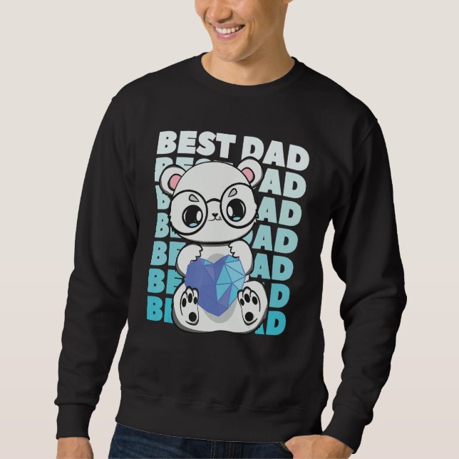 Sudadera Polar Bear Dad Parent Best Papa Bear Fathers Day A (Anverso)