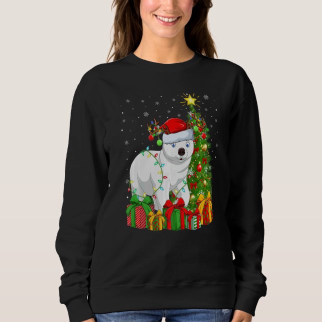 Sudadera Polar Bear  Xmas Lights Santa Polar Bear Christmas (Anverso)