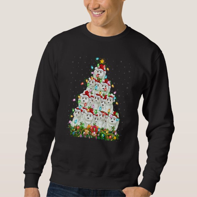 Sudadera Polar Bear  Xmas Lights Santa Polar Bear Christmas (Anverso)