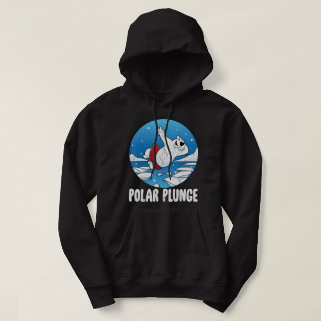 Sudadera Polar Plunge Ice Jump Funny Polar Bear Winter (Diseño del anverso)