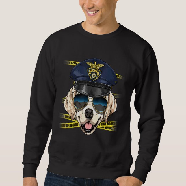 Sudadera Police Officer Golden Retriever Cop Crime Scene K9 (Anverso)