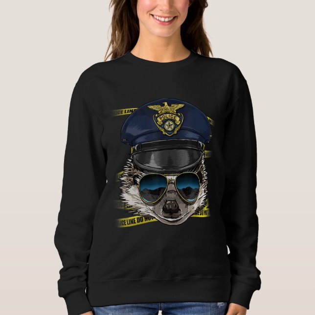 Sudadera Police Officer Hedgehog PD Cop Crime Scene Hedgeho (Anverso)