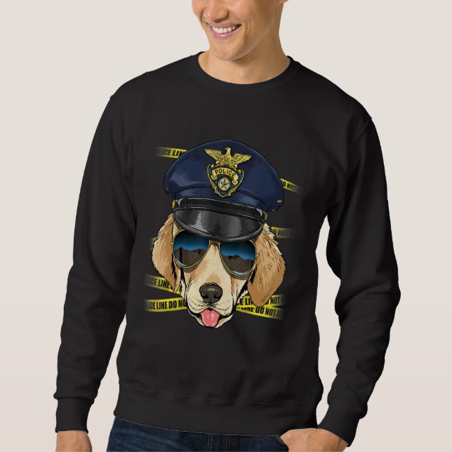 Sudadera Police Officer Labrador Retriever Cop Crime Scene  (Anverso)