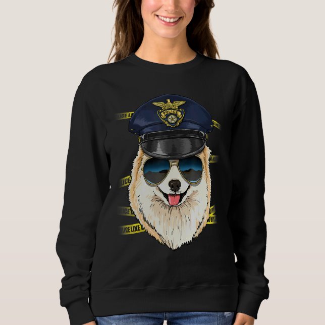 Sudadera Police Officer Pomeranian Cop Crime Scene K9 Pom D (Anverso)