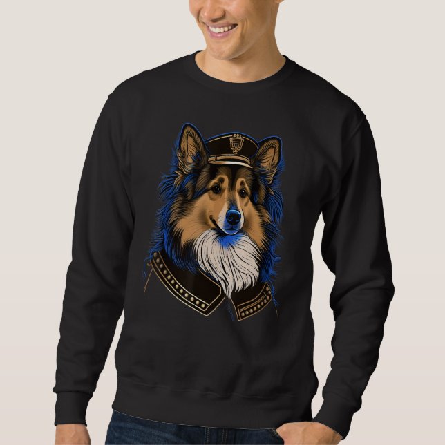 Sudadera Police Officer Shetland Sheepdog Cop dog on Police (Anverso)