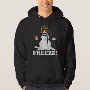Sudadera Policía cuerdo Snowman congela a divertidos Navida