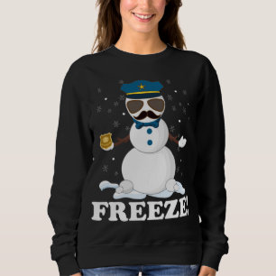 Sudadera Policía cuerdo Snowman congela a divertidos Navida