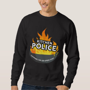 Sudadera Policía de Cocina Cocinando al Fuego Abierto Mamá