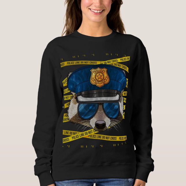 Sudadera Policía de Raccoon Policía Policía Funny Anim Poli (Anverso)