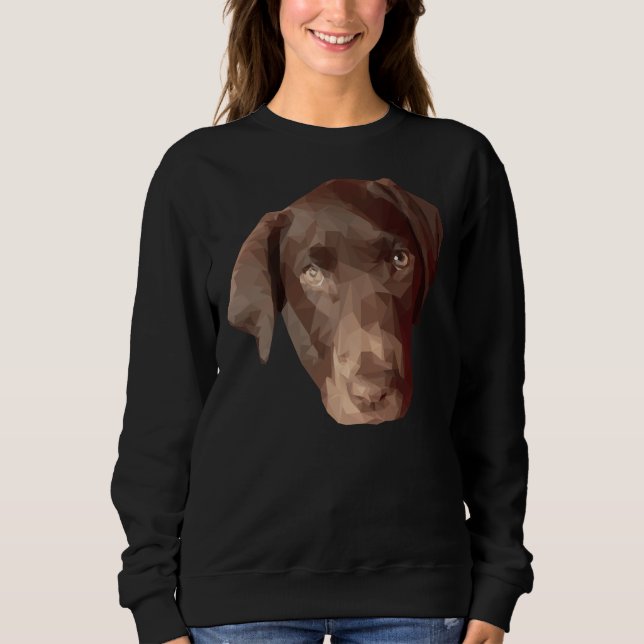 Sudadera Polígono de perro del laboratorio del chocolate (Anverso)