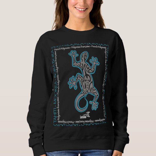 Sudadera Polinesia Gecko Tribal Tattoo Lizard (Anverso)