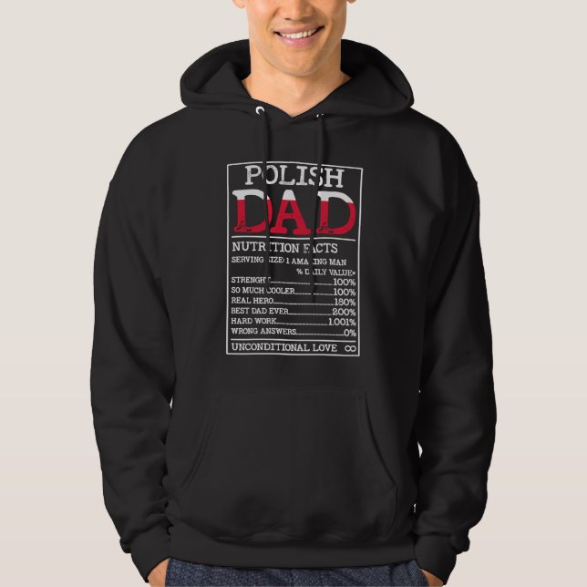 Sudadera Polish Dad Nutrition Facts  Poland Fathers Day App (Anverso)
