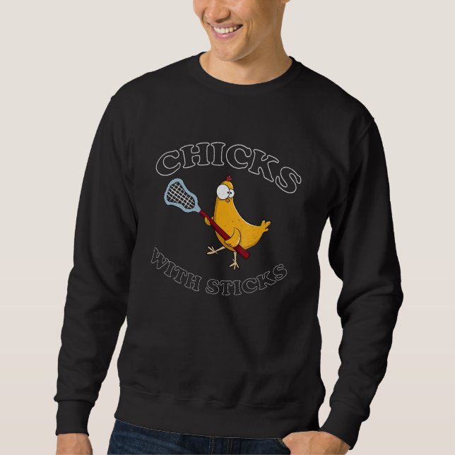 Sudadera Pollitos Con Pegatinas Lacrosse Team Sport Lax Pla (Anverso)