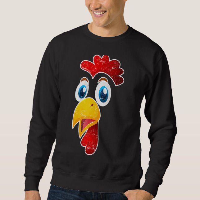 Sudadera Pollo agricultor de pollo propietario Cara de poll (Anverso)