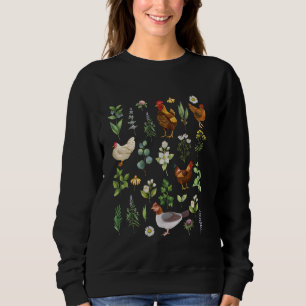 Sudadera Pollo de Flor Silvestre Jardín Granja Animal Lover