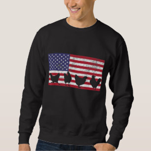 Sudadera Pollo de la bandera estadounidense EE.UU. 4 de jul