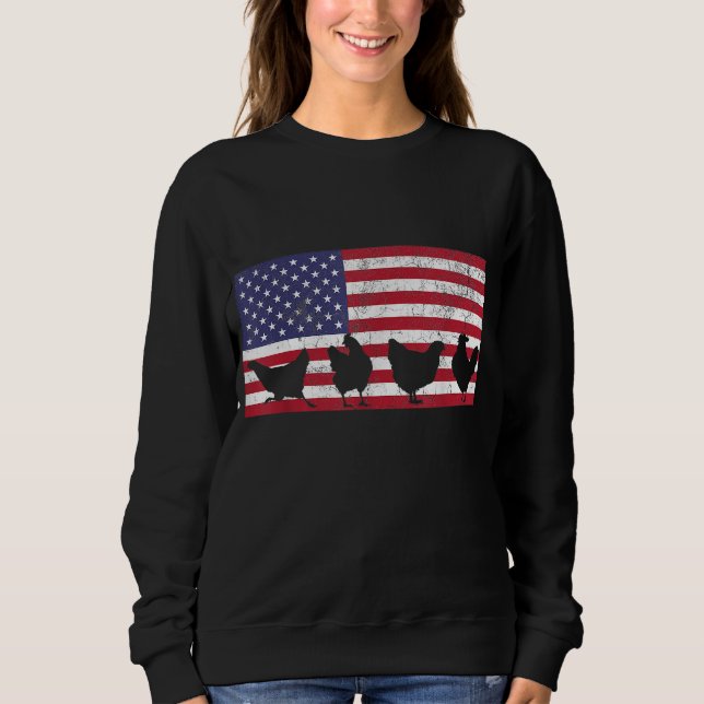 Sudadera Pollo de la bandera estadounidense EE.UU. 4 de jul (Anverso)