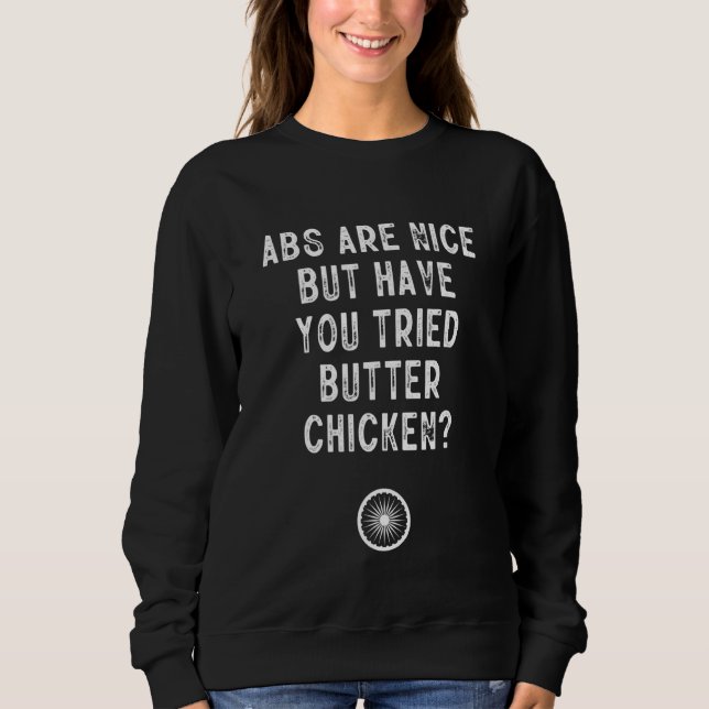 Sudadera Pollo de mantequilla de comida india ama la comida (Anverso)