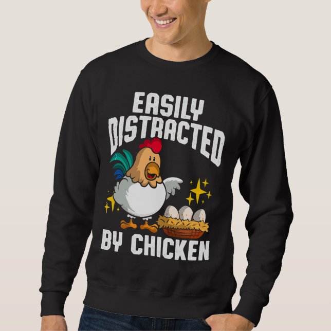 Sudadera Pollo fácilmente Distraído (Anverso)