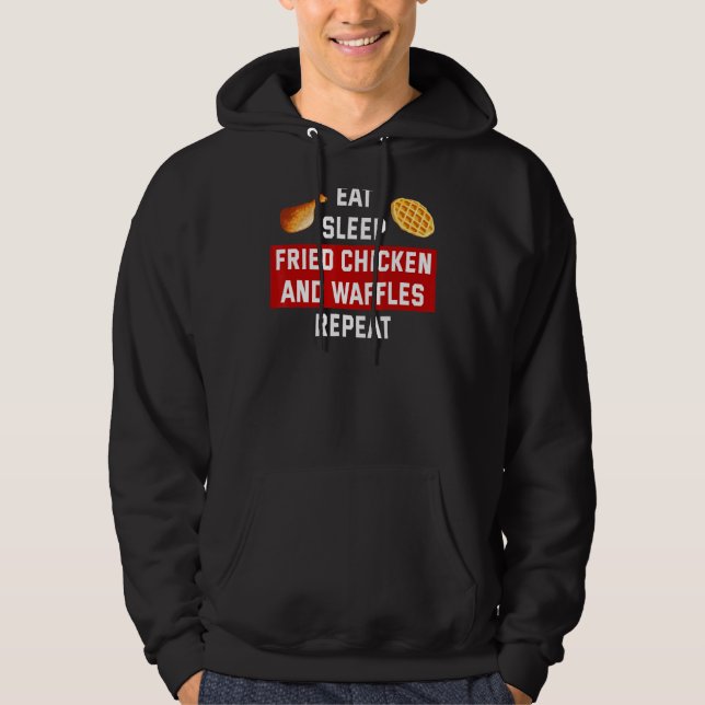 Sudadera Pollo frito come pollo dormido y gofres (Anverso)