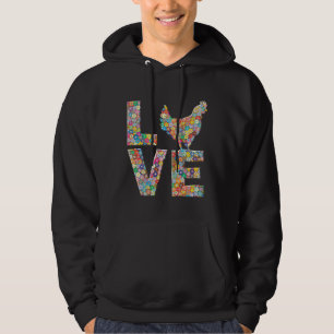 Sudadera Pollo Hen Love Flores Huevos de pollo