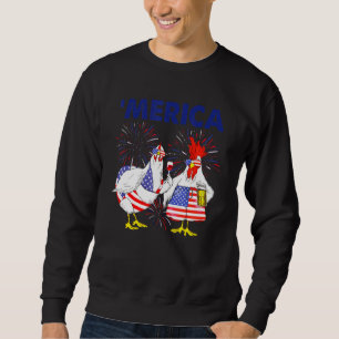 Sudadera Pollo Merica Bandera Americana Cerveza De Pollo 4