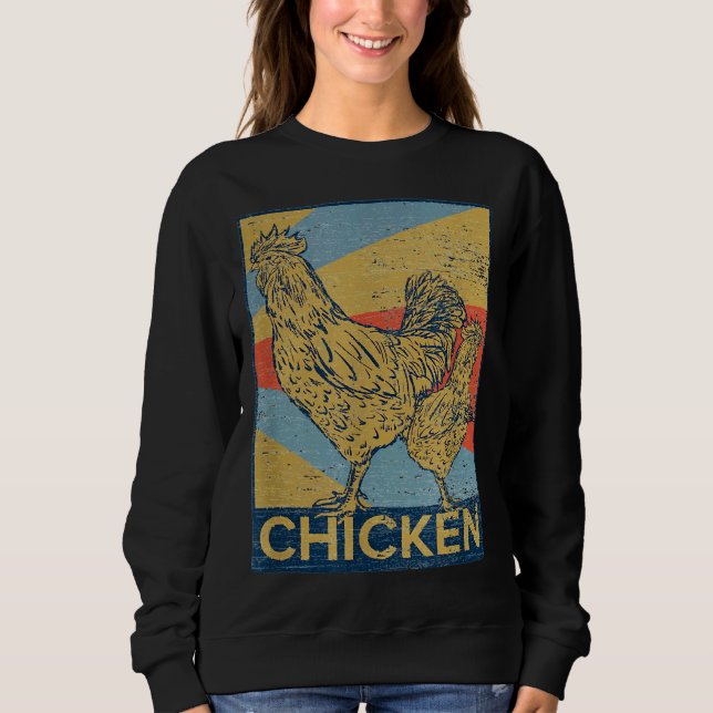 Sudadera Pollo retro vintage (Anverso)
