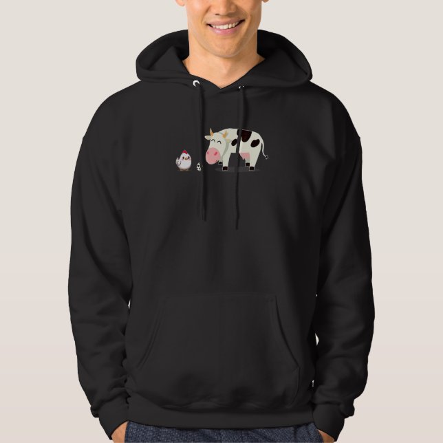 Sudadera Pollo Y Vaca Con Gallina De Vaca De Huevo (Anverso)