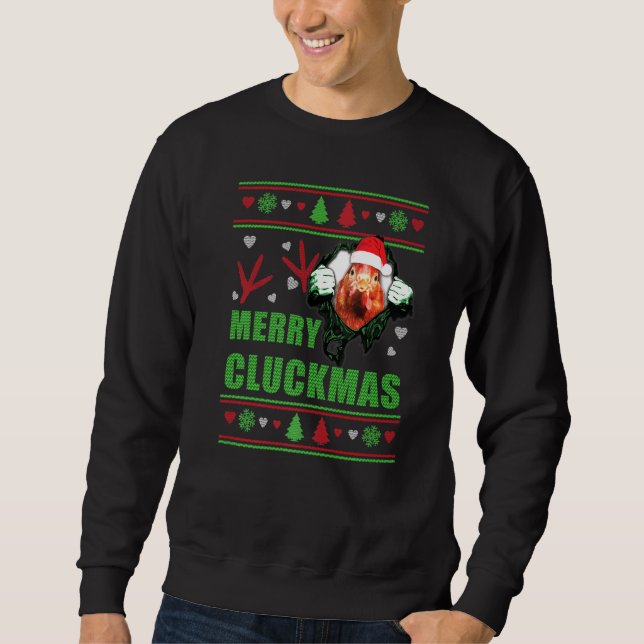 Sudadera Pollos Navidades de pollo con Cúpula de cerezo (Anverso)