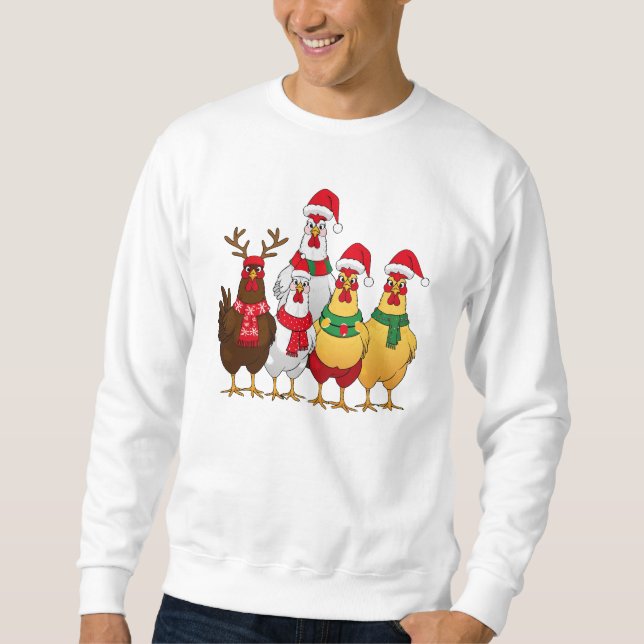 Sudadera Pollos Navidades divertidos (Anverso)