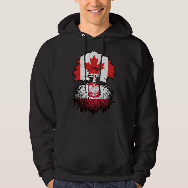 Sudadera Polonia Bandera polaca de árboles de Canadá canadi (Anverso)