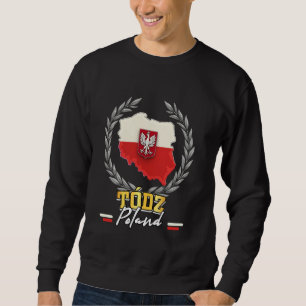 Sudadera Polonia Tódz Souvenir Mapa de bandera polaca