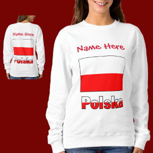 Sudadera Polska y bandera polaca Personalizadas para mujere