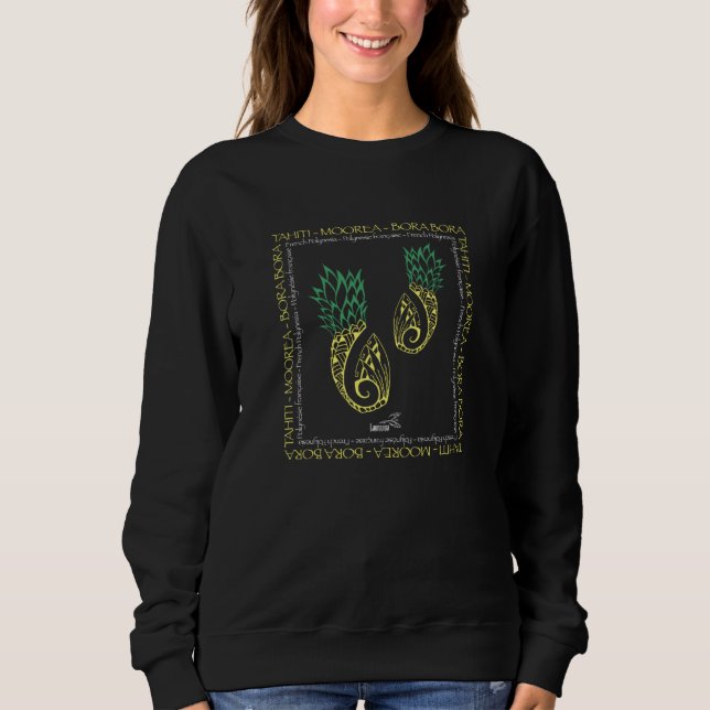Sudadera Polynesian Pineapple Tribal Tattoo Pineapple (Anverso)